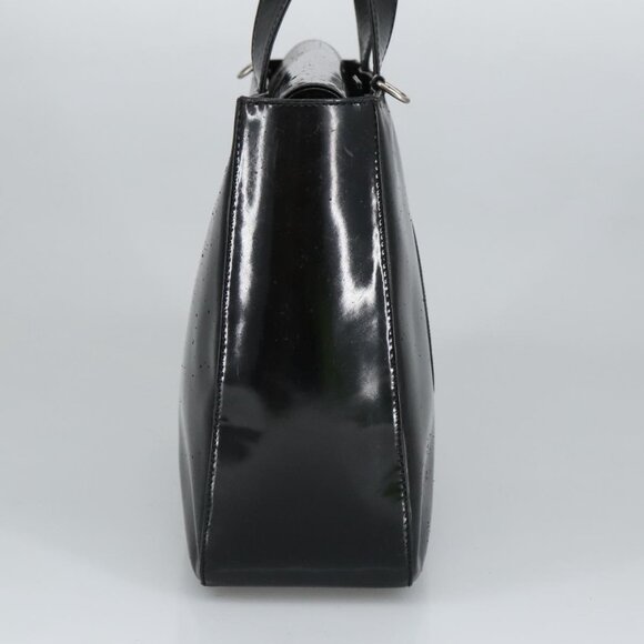 GUCCI Hand Bag Enamel 2way Black Silver - Picture 5 of 15